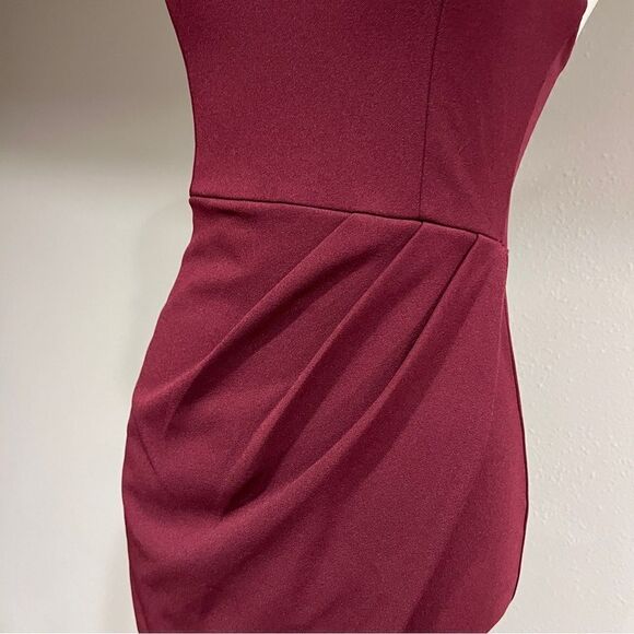 Lulus Sleeveless V Neck Spaghetti Straps Cocktail Mini Dresses size XS burgundy - Picture 4 of 12